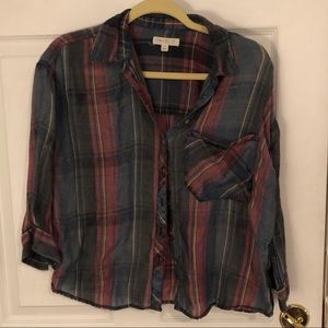 Love, Fire flannel long-sleeved crop top